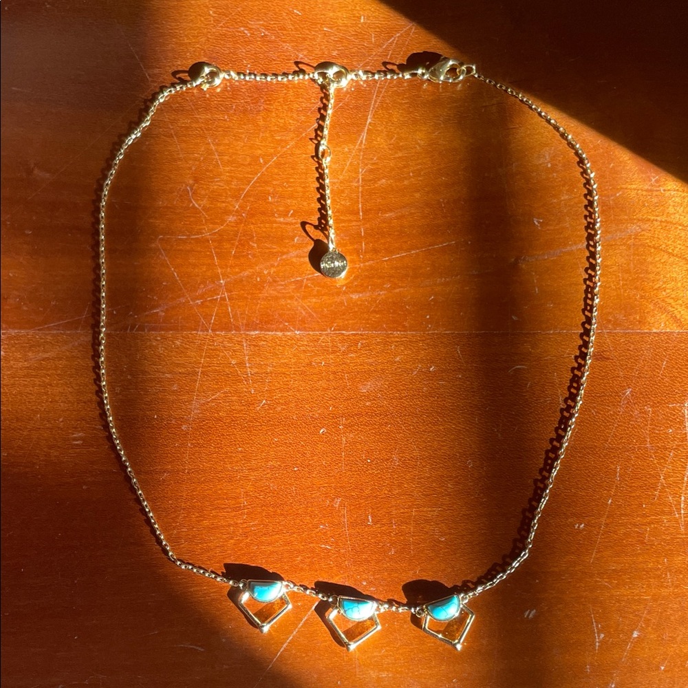 Stella & Dot Gold and Turquoise Necklace